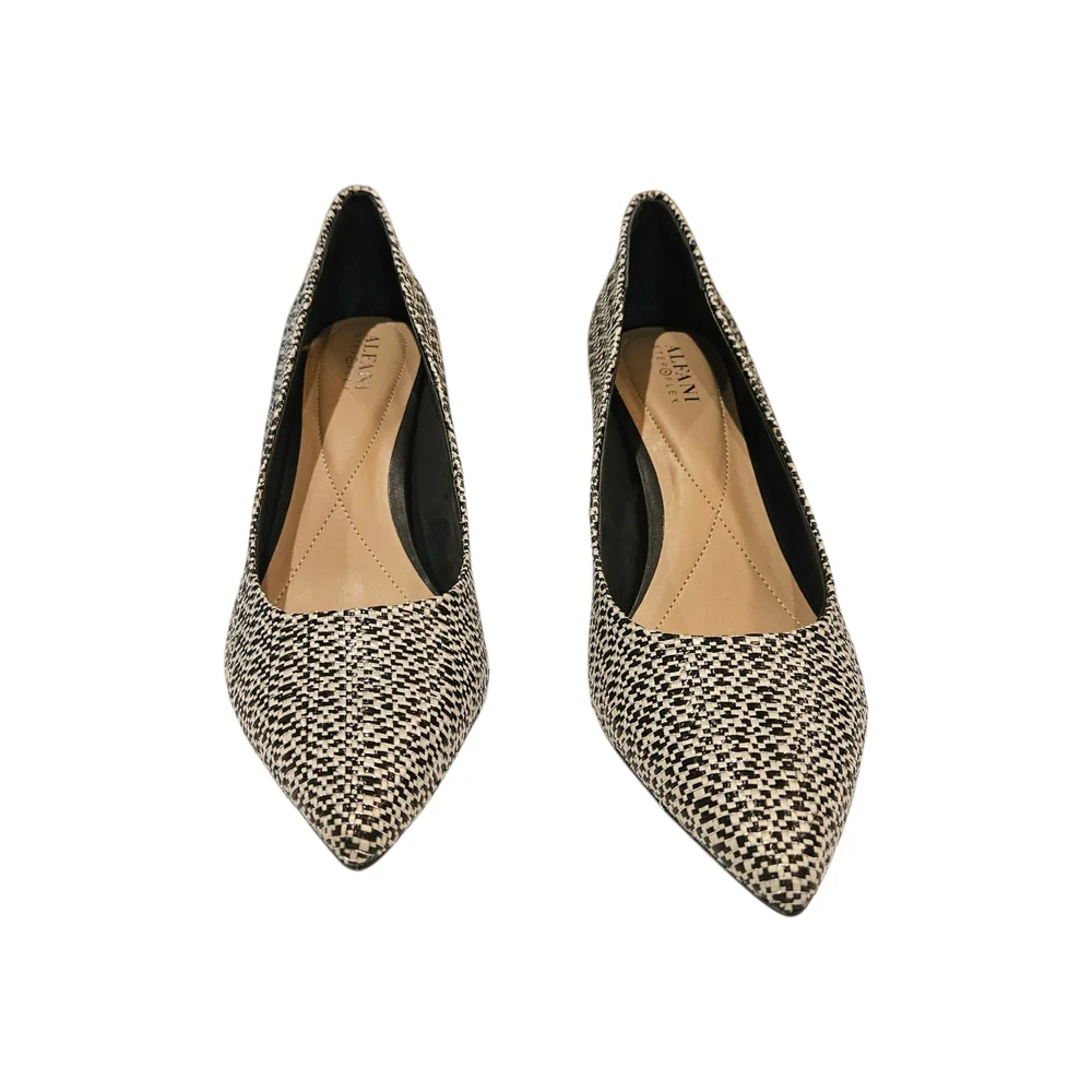 NWT - Alfani - Black and Silver Patterned Heels - Size 9.5